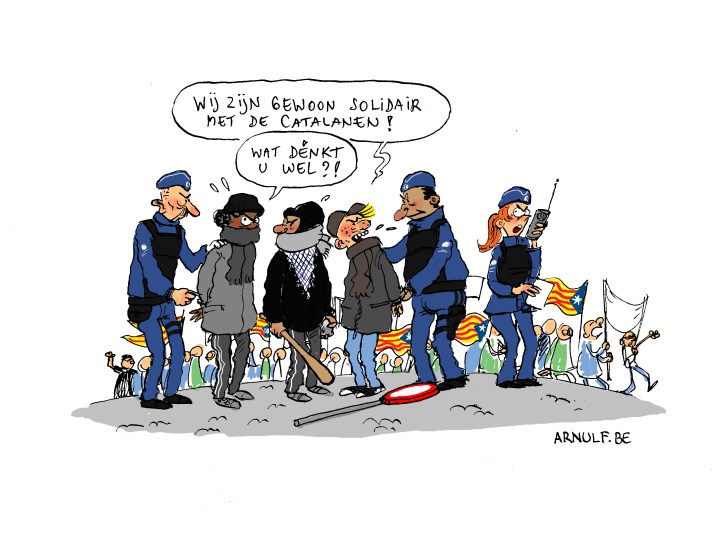 Catalanen betogen in Brussel.def